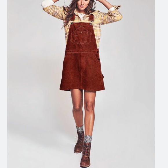 Faherty Dresses Faherty York Corduroy Overall Dress Brown Size